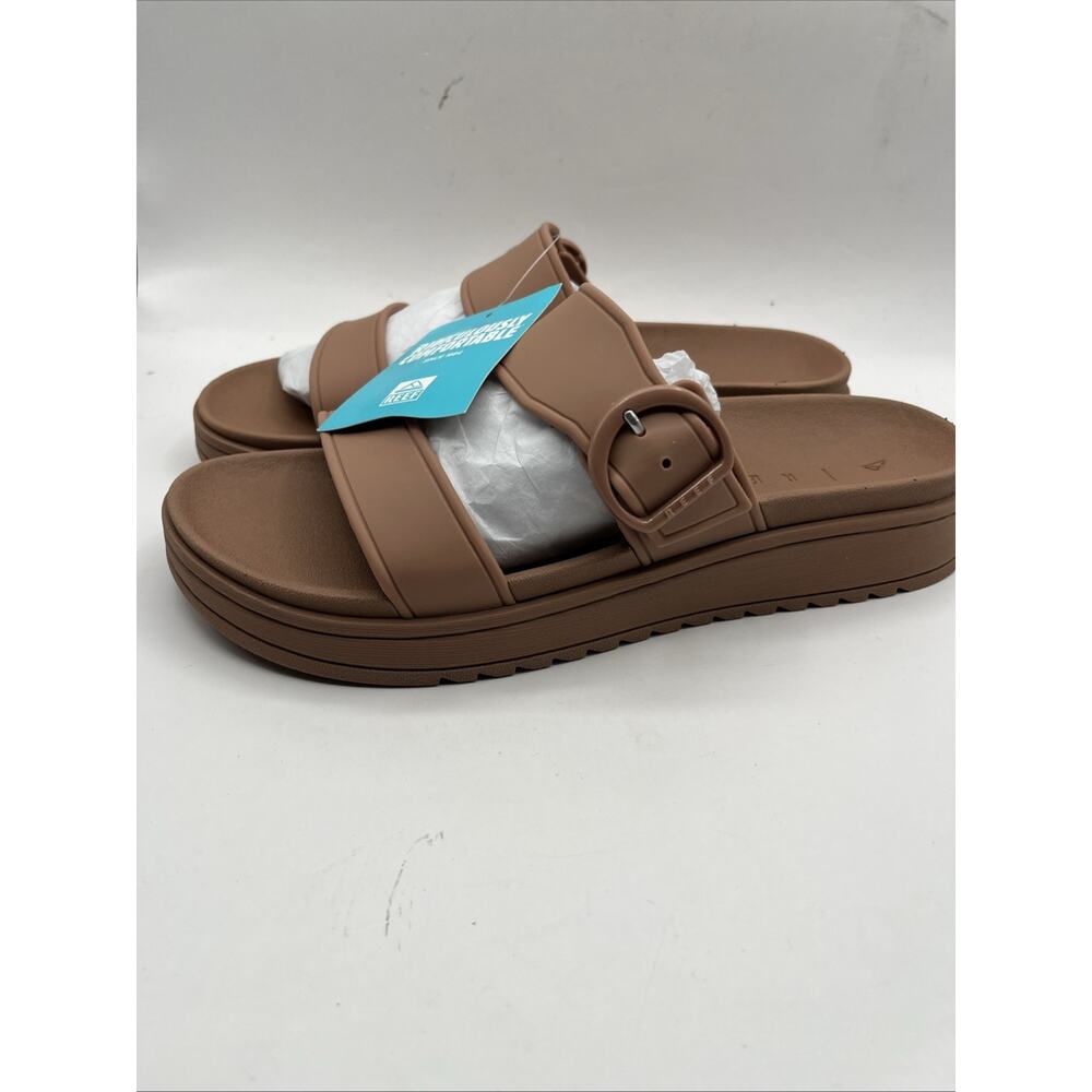 Reef Vista Capri Sandals Womens Slide Double Strap Comfort Sz US 10 Tan Brown - Picture 3 of 10
